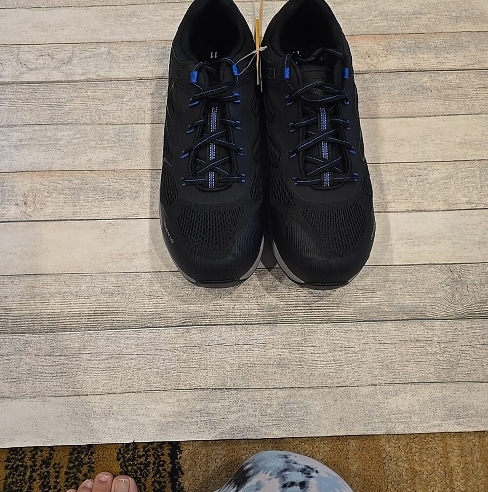 Herman Survivors Men's Cassle Black Composite Toe Work Shoes Blue Accents Sz 11 - Picture 2 of 8
